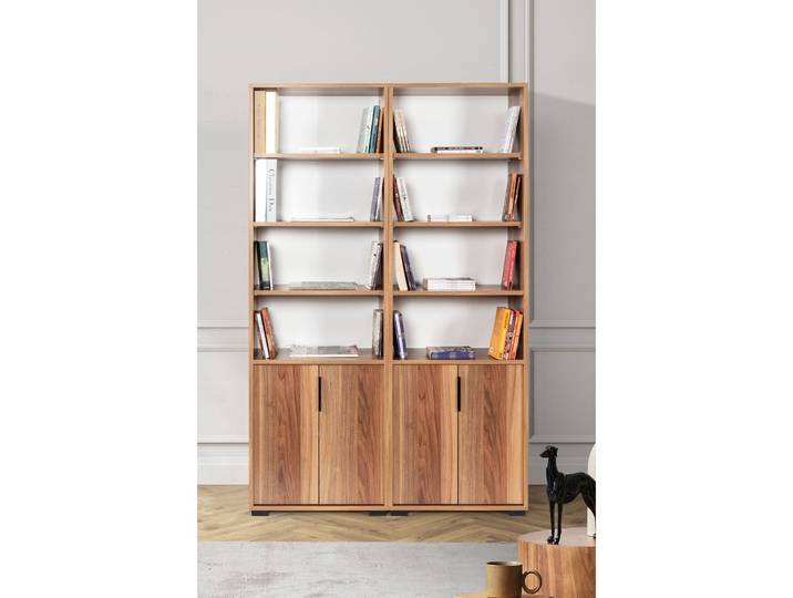 Bücherregal Georis Nussbaum Holzwerkstoff B 120 H 187 cm - Bücherregal