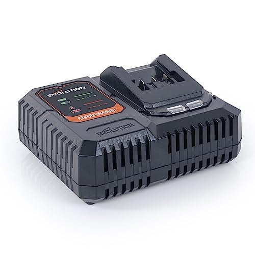 Evolution Power Tools Single Charger voor Lithium-Ion Accu's, 2Ah tot 8Ah, Fast Charging Technologie