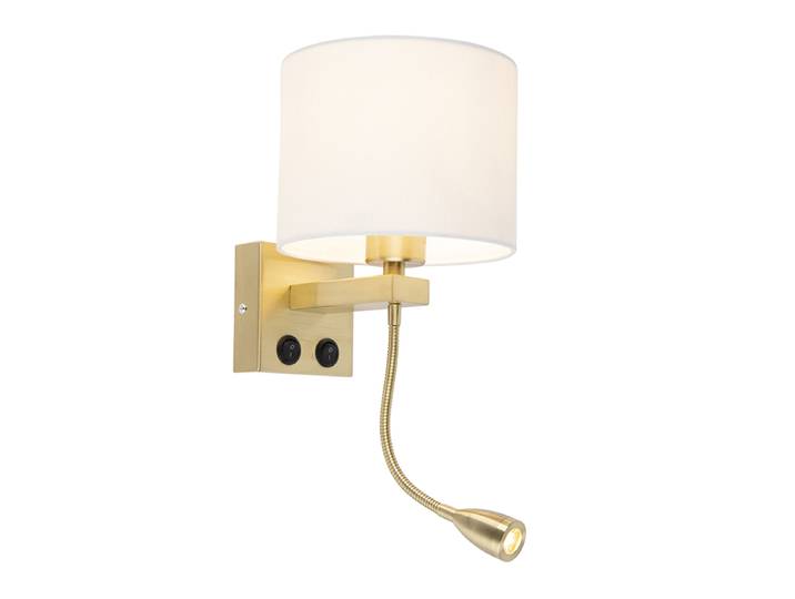 Applique murale intelligente dorée avec abat-jour blanc, Wifi A60