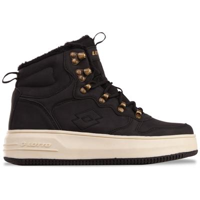 Sneaker LOTTO, Damen, Gr. 39, schwarz-weiß (schwarz, sanftes weiß), Kunstfaser, Synthetik, Schuhe Sneaker, - mit Metal-Hooks für komfortables Schnüren