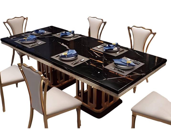 Xlmoebel Esstisch Luxuriöser Marmor-Stil Tisch in elegantem Design (1-St., Esstisch), Hergestellt in Europa