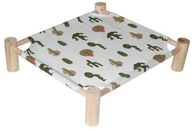 Inspired Living Raised Canvas Cat Hammock Bed With Wooden Frame 8