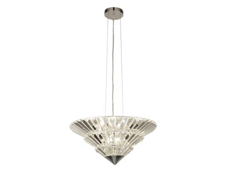 Searchlight Savannah 8-flammige Pendelleuchte aus flächenbündigem Chrom, klarem Kristall