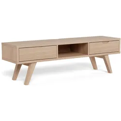 Actona »A-Line« TV-Tisch Eiche weiß Furnier geölt 150x45x40 cm / Eiche weiß Furnier geölt
