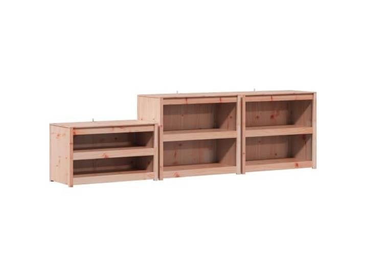 IBUQDDV Außenküchenschrank MEPPEL 3 STK. Weiß Massives Kiefernholz Outdoor-Küchenschrank, 3 stk., weiß, massives Kiefernholz, Innenregale, modulares Design, stabile Oberseite, einfache Pflege