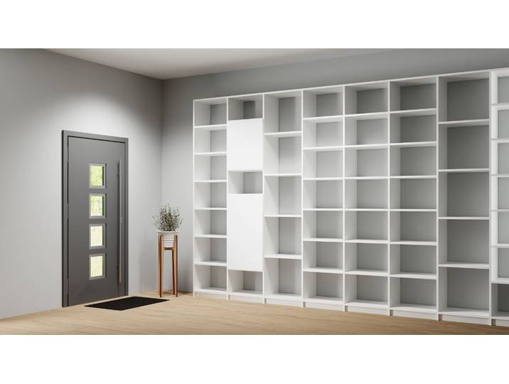 Großes weißes Regal nach Maß MDF Beschichtet MDF Weiß matt