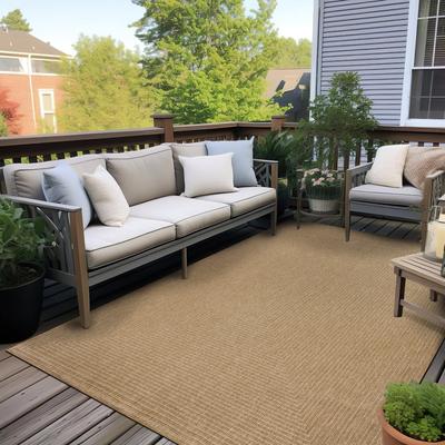World Rug Gallery Concentric Frame Indoor / Outdoor Reversible Area Rug