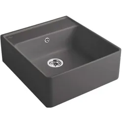 Villeroy und Boch Spülstein Einzelbecken 632061i4 Ablaufgarnitur, Handbetätigung, Befestigungssatz, Graphit
