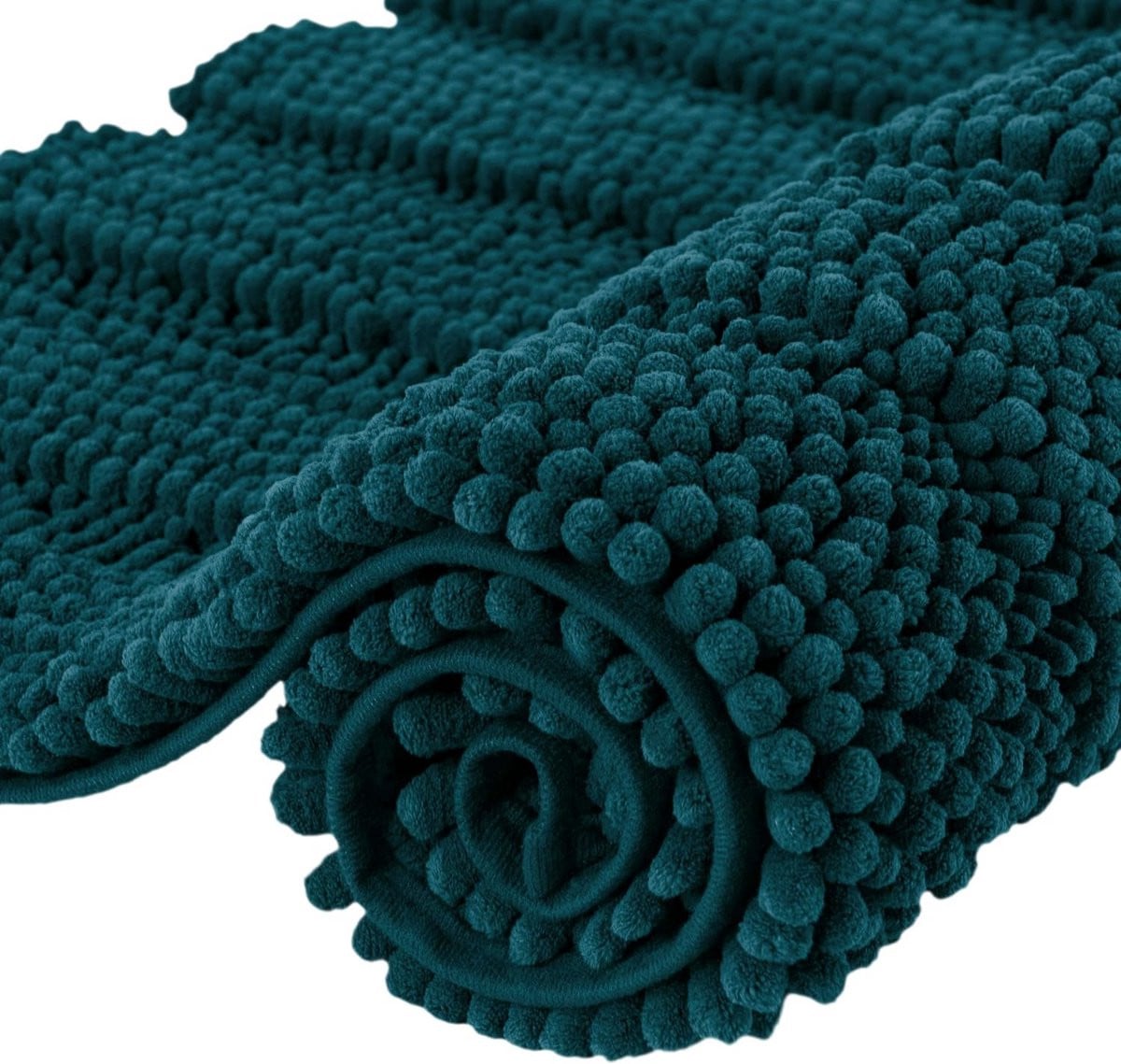 Badmat Chenille-strepen Blauw/Groen - 40 x 60 cm