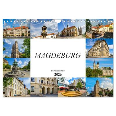 Magdeburg Impressionen (Wandkalender 2026 DIN A4 quer), CALVENDO Monatskalender