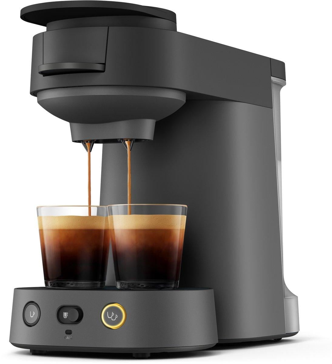 Philips Senseo Vibe CSA225/60 Koffiepadmachine - Donkergrijs/Zwart - Keuze uit 1 of 2 kopjes - Instelbare intensiteit