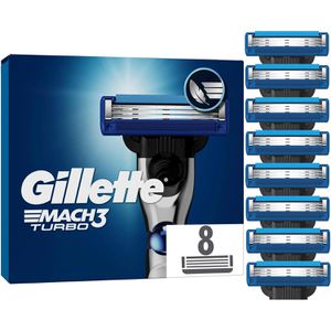 Gillette Rasierklingen Mach3 Turbo, für Herrenrasierer, 3-fach Klinge, 8 Stück