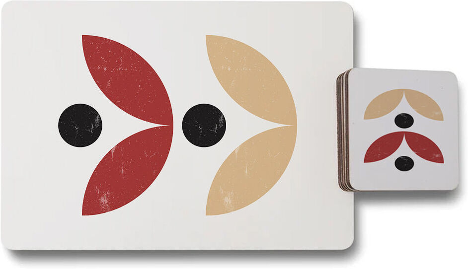 East Urban Home Set Of 12 Placemat And Coaster Set With Designer Artwork Wood Bottom Wipe Clean White 24cm W X 24cm L