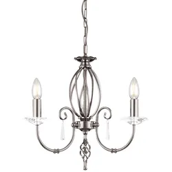 Kronleuchter Hängelampe Deckenleuchte Esszimmerlampe Stahl Nickel D 38 cm