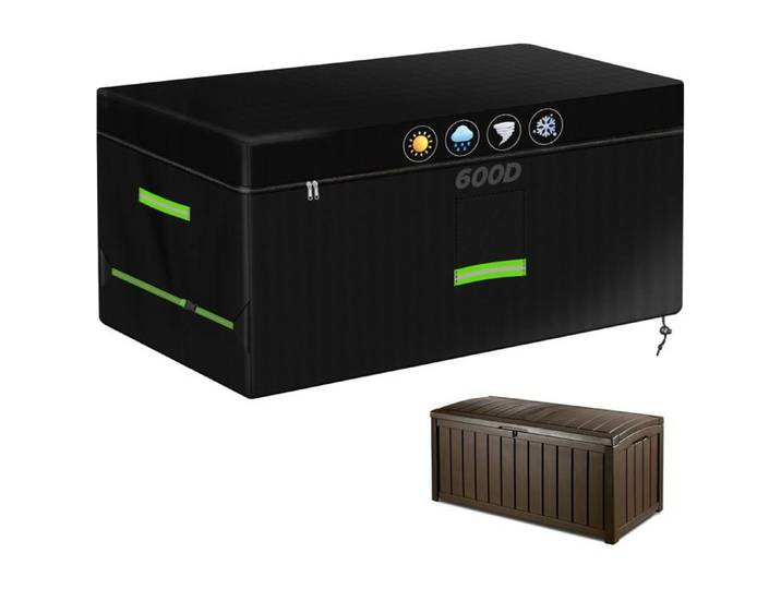 Housse Coffre De Rangement Exterieur 600D 158X75X65Cm Imperméable Jardin Rangement Jardin Exterieur Étanche Résistant Aux Uv Hou