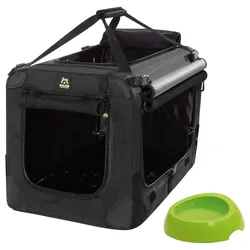 Maelson Soft Kennel Evo 62 cm + Biod Bowl - Transportbox für Hunde mit Bambusnapf