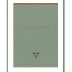 Clairefontaine 5x Flying Spirit Green, Block A6 kopfseitig mit Leinenbezug, 70 Blatt abtrennbar, liniert, Papier 90g, Motive - Graugrün 107646C