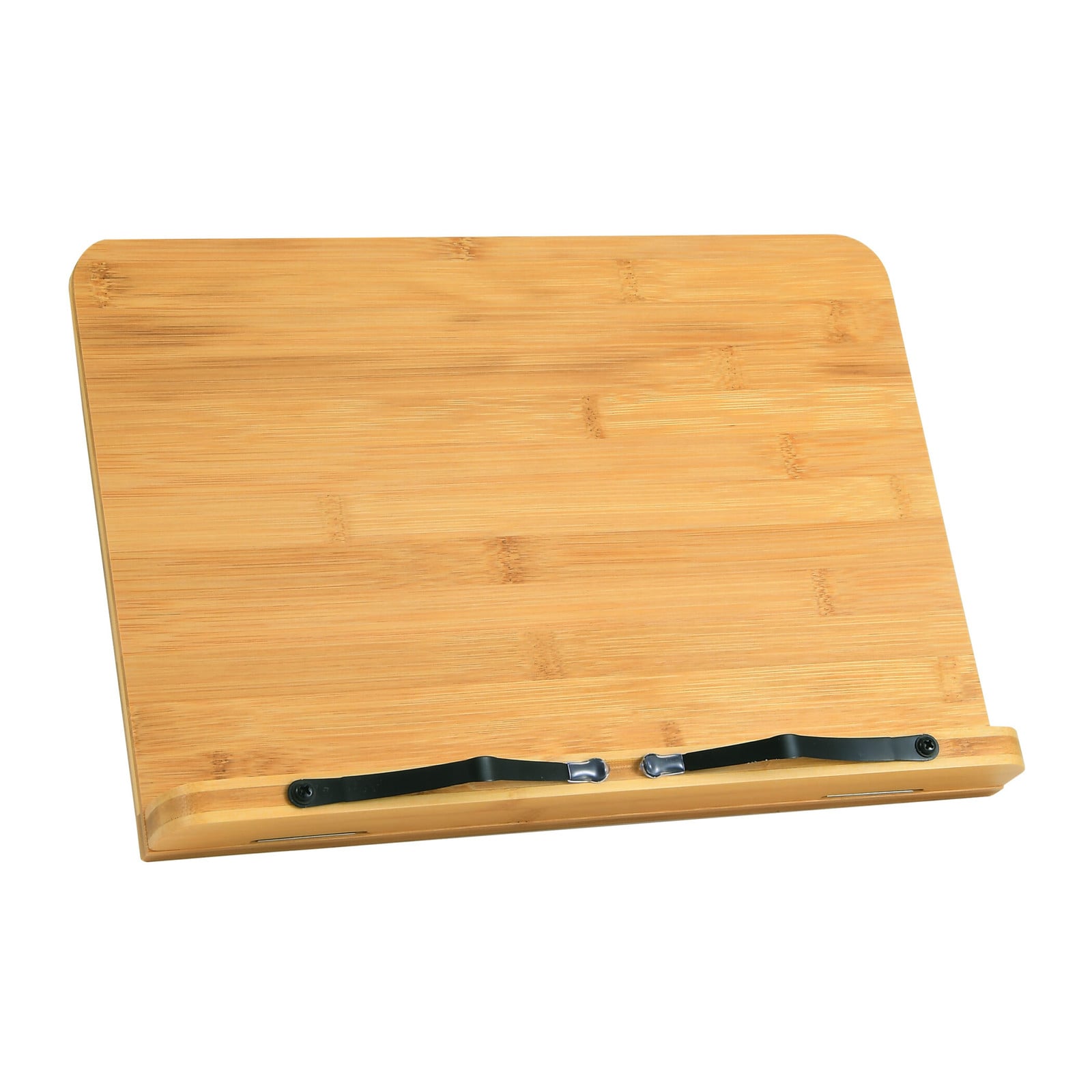 QUVIO Kookboekstandaard van bamboe - B: 21 cm, D: 33,5 cm, H: 23,5 cm