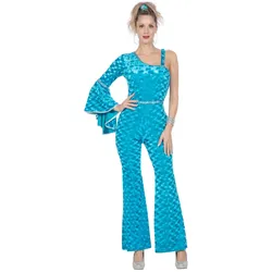 Metamorph Samtweicher Disco Catsuit blau (48)