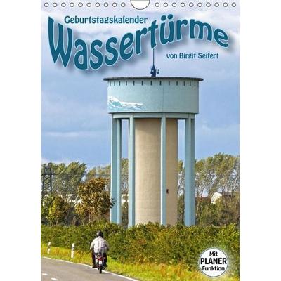 Geburtstagskalender Wassertürme (Wandkalender immerwährend DIN A4 hoch)