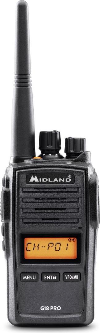 MIDLAND G18 Pro Walkie-Talkie - mit Akku, Ladegerät und Gürtelclip - C1145.02