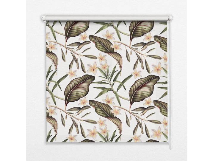 Tulup Innenrollo - Fensterrollo - Rollo - 150x140 cm - Blumen mit Stielen, Grün, Kunststoff, Rechteckig, 150x140x0.5 cm, Heimtextilien, Vorhänge, Rollos