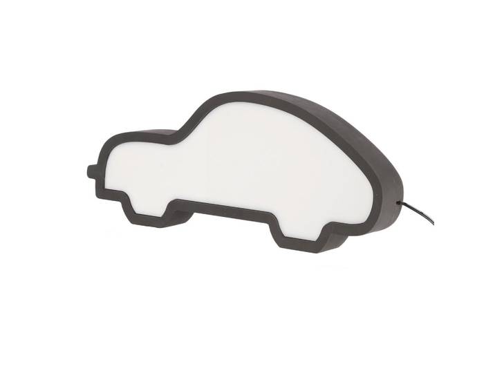 Kindertischleuchte Car, Schwarz, Kunststoff, 3.5x14x35 cm, RoHS, Europäischer Sicherheitsstandard, einfach zu transportieren, Lampen & Leuchten, Innenbeleuchtung, Kinderzimmerlampen, Kindertischleuchten