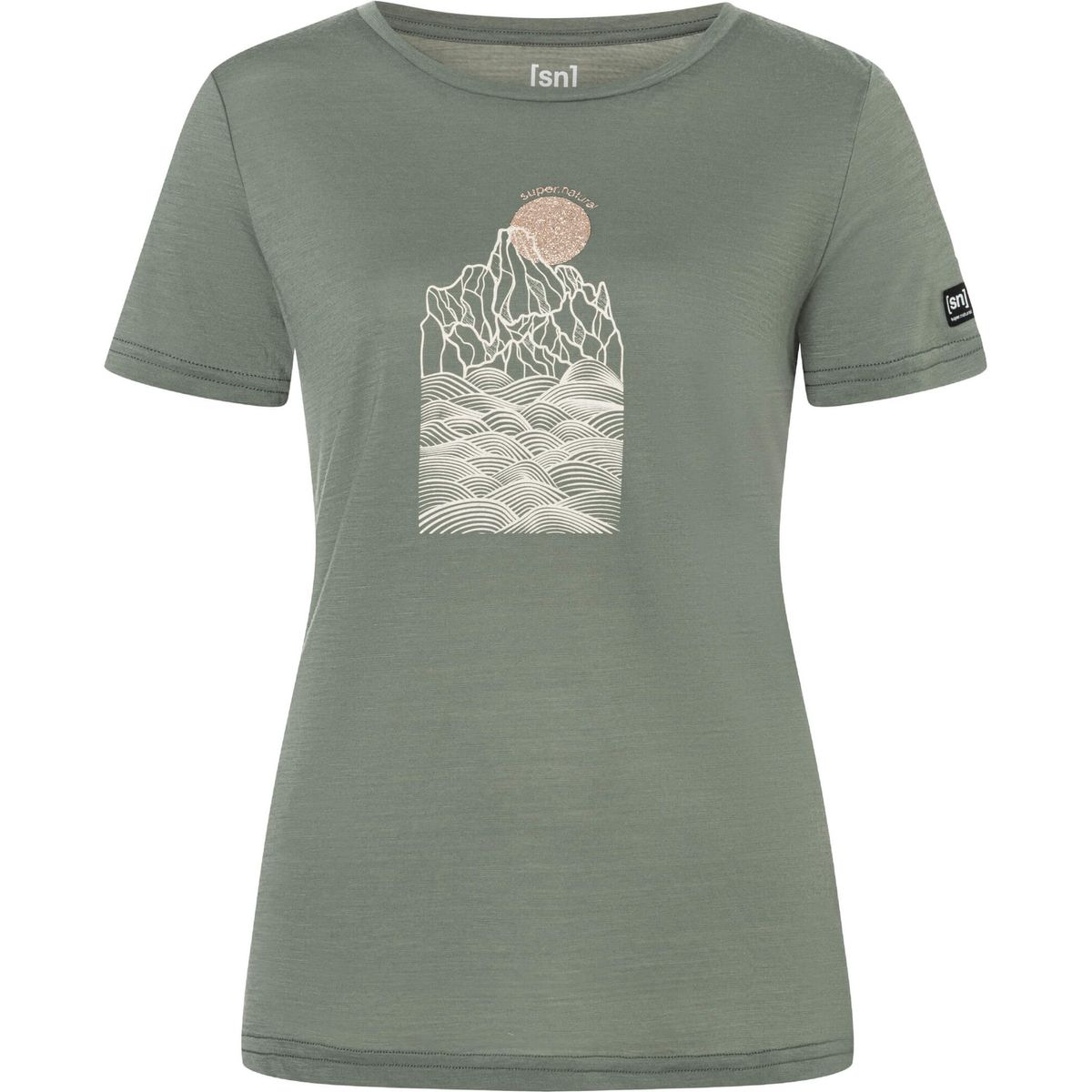 Super.Natural W Preikestolen Cliffs Tee eucalyptus/tapioca/tapioca gl (30K) L SNWP0312830KL