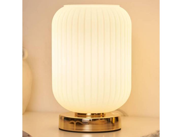 Pauleen Nachttischlampe Noble Purity, weiß / opal, für Wohn- / Esszimmer, Metall