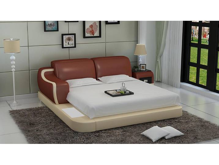 Xlmoebel, Wasserbett Leder Polsterbett LB8803 mit modernem Design und hohem Komfort, (Wasserbett LB8803), Hergestellt in Europa