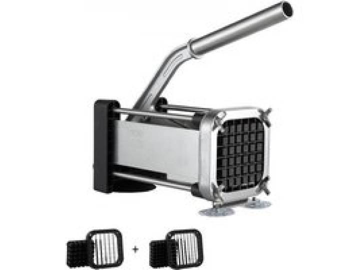 VEVOR Pommes-Frites-Schneider Kartoffelschneider mit 1/2-Zoll- und 3/8-Zoll-Klingen aus rostfreiem Stahl, manueller Kartoffelschneider und -zerkleinerer mit Saugnäpfen, ideal für Pommes Frites