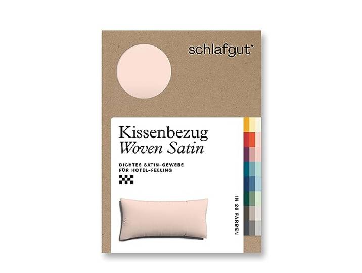 schlafgut Woven Satin Kissenbezug 40x80cm Red Light, Hotelqualität seidig