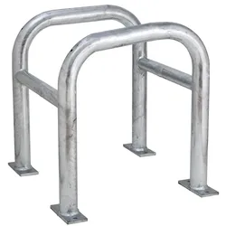 PROREGAL Säulenschutz zur Bodenmontage | Innenmaß HxBxT 60x40x40cm | Feuerverzinkter Stahl | Silber