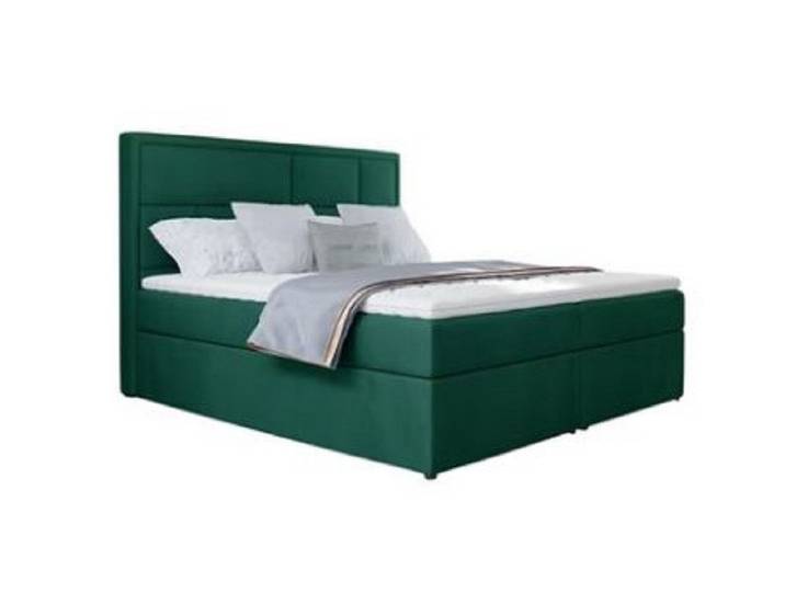 Xlmoebel Boxspringbett Elegantes Boxspringbett in hochwertigem Stoff mit modernem Design (Boxspringbett 180x200 Stoff Schwarz), Hergestellt in Europa