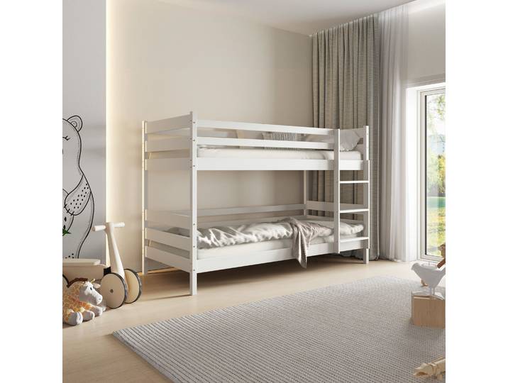 SIMBA Etagenbett für Kinder 80x190 cm Holz Weiß Stabil