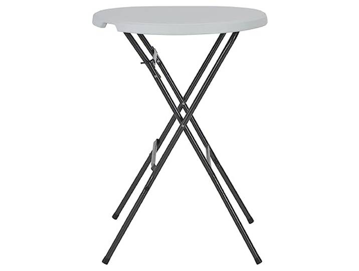 HKQWPBF Bartisch Klappbar Weiß 80x110 cm HDPE Stahlgestell, wetterfestes HDPE, pflegeleicht, zusammenklappbar, ohne Montage