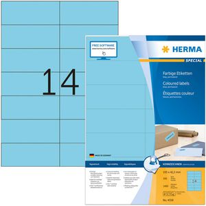 Herma Universaletiketten 4558, Special, blau, 105 x 42,3mm, 100 Blatt, 1400 Stück