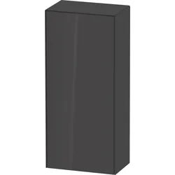 Duravit White Tulip Halbhochschrank, Breite 400 x Tiefe 240mm, eine Tür Anschlag rechts Tip-on Öffnung, WT1322RH1H1, Farbe: Graphit Hochglanz