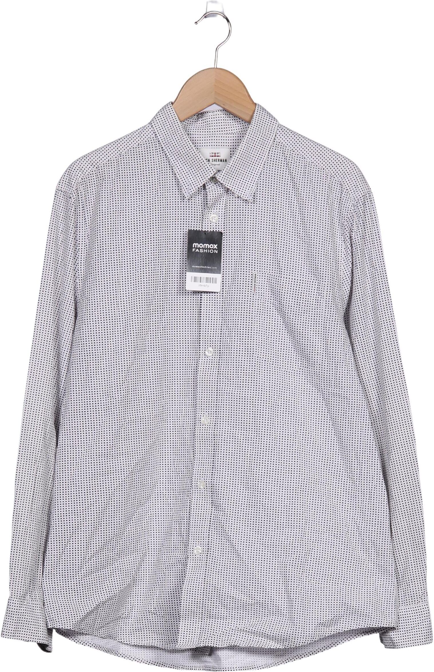 Ben Sherman Herren Hemd, Weiß, Gr. XL, Baumwolle - Second Hand