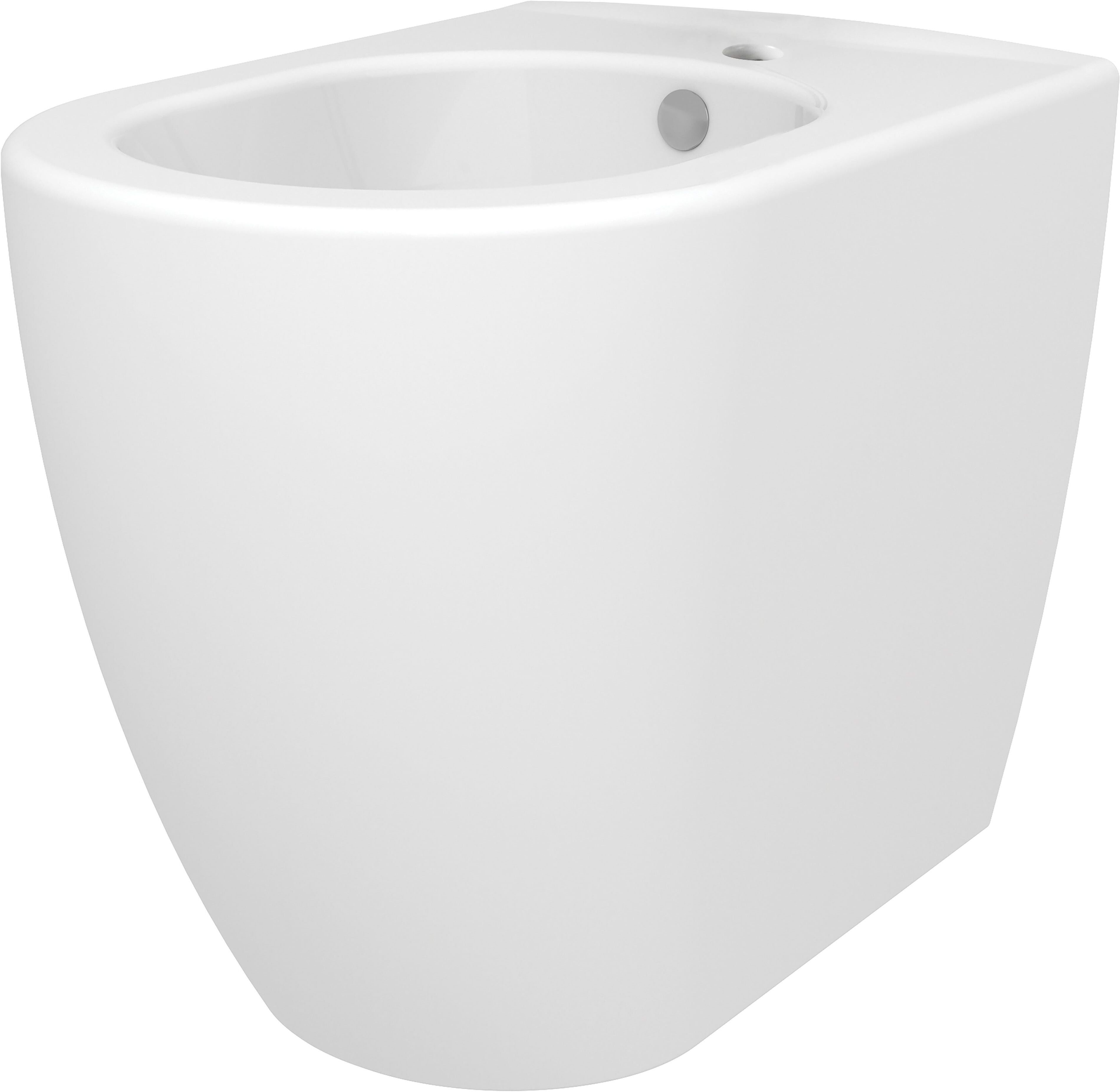 Tecnomat BIDET SERIE AMSTERDAM FILO MURO A TERRA MONOFORO IN CERAMICA BIANCA