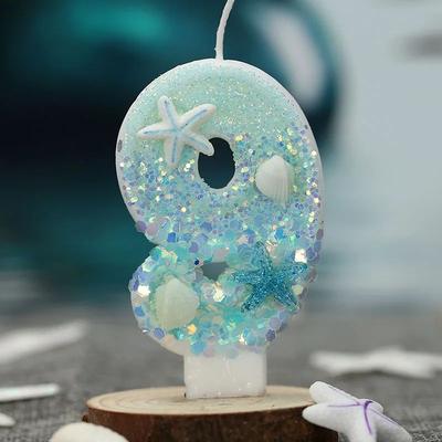 Uplift Treasures Ocean Beach Starfish Number Birthday Candle Decoration 9