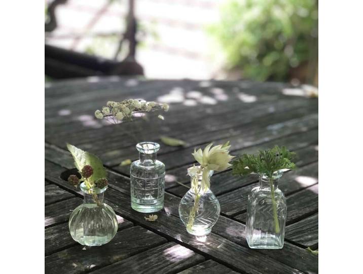 Set de 4 soliflores en verre transparent Campagne
