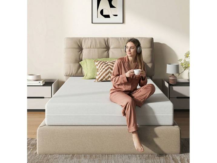 Matelas 160x200 cm blanc 16 cm mousse ergonomique housse déhoussable livré roulé
