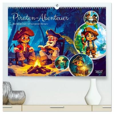 Piraten-Abenteuer - Die Reise zum verborgenen Schatz (hochwertiger Premium Wandkalender 2027 DIN A2 quer), Kunstdruck in Hochglanz