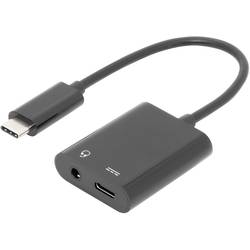 Digitus Audio Adapterkabel [1x USB-C® Stecker - 2x USB-C® Buchse, Klinkenbuchse 3.5 mm] AK-300400-002-S 20.00 cm Geschirmt, doppelt geschirmt