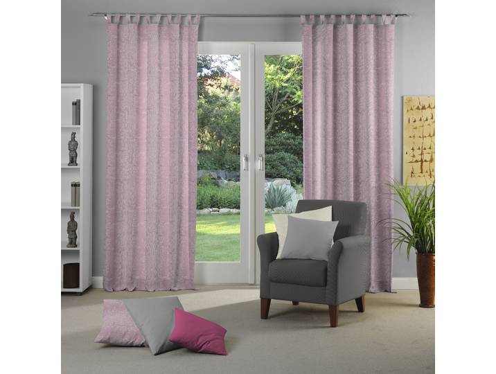 Vorhang WIRTH Coventry Gr. 1, lila, B:135cm H:145cm, Polyacryl, Polyester, Gardinen, Vorhang