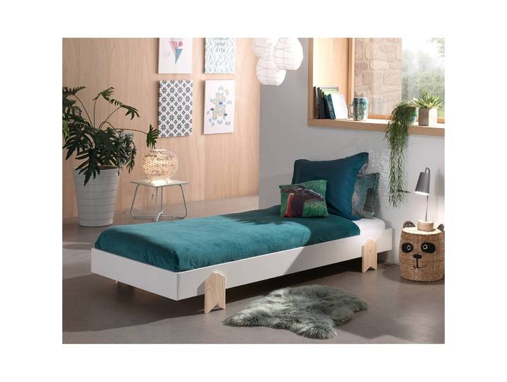 Einzelbett Modulo Pfeil 90 x 200cm Weiß/Weiß