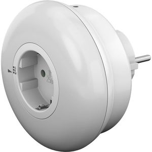Goobay Nachtlicht 64567 LED, für Steckdose, mit Dämmerungssensor & Steckdose, kaltweiß / grün / blau
