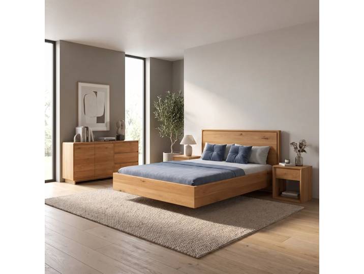 Valor-Schwebebett aus Massivholz 140x220 cm Lang