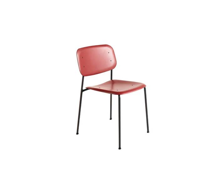 HAY Soft Edge 45 Stuhl fall red, schwarzes Stahlgestell